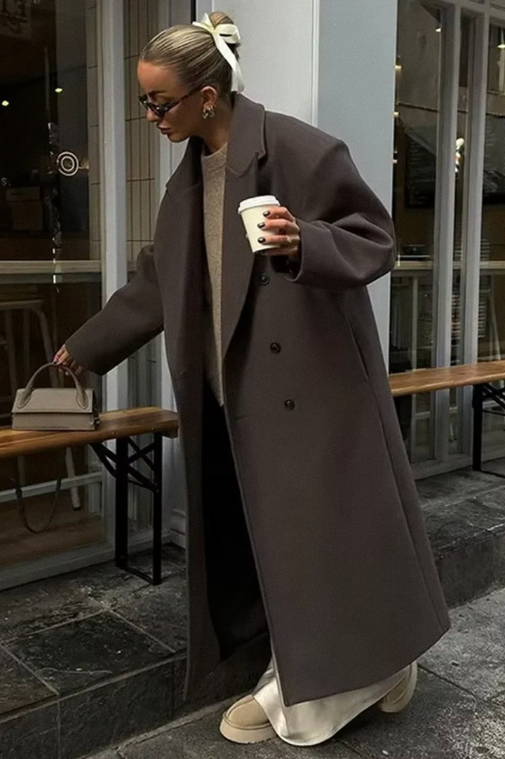 Women's Oversized Longline Wool Trench Coat