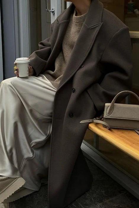 Women's Oversized Longline Wool Trench Coat