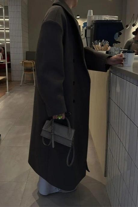 Women's Oversized Longline Wool Trench Coat