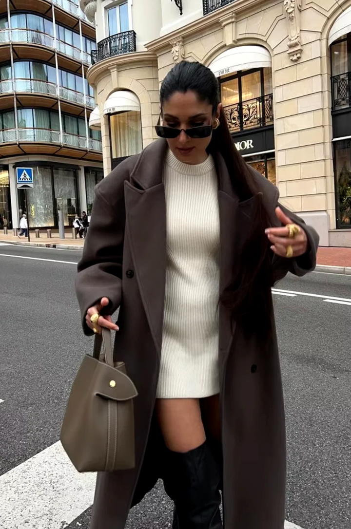 Women's Oversized Longline Wool Trench Coat