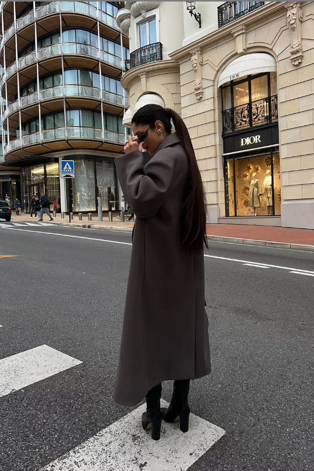 Women's Oversized Longline Wool Trench Coat