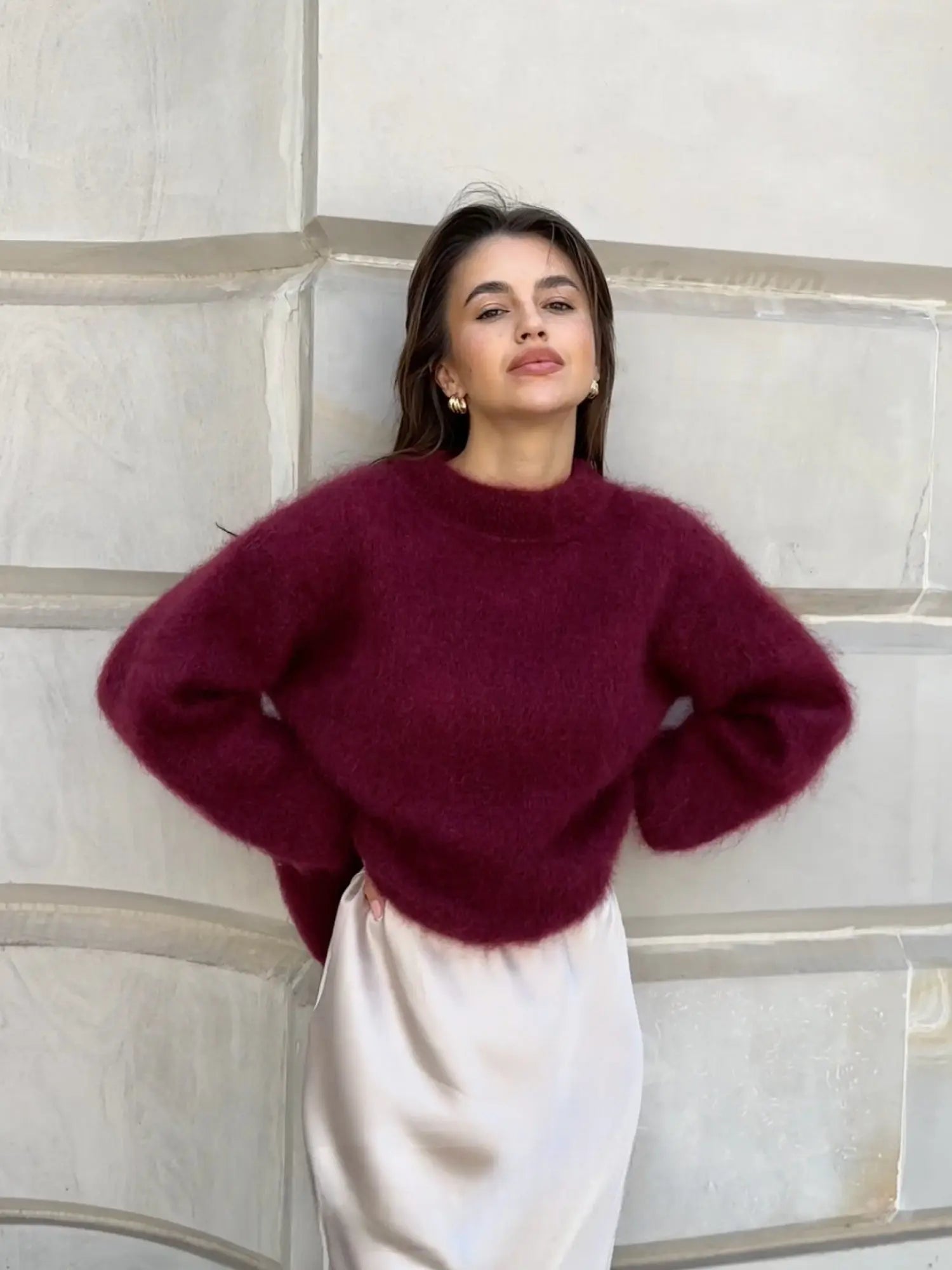 Women's Oversized Mohair Blend Sweater