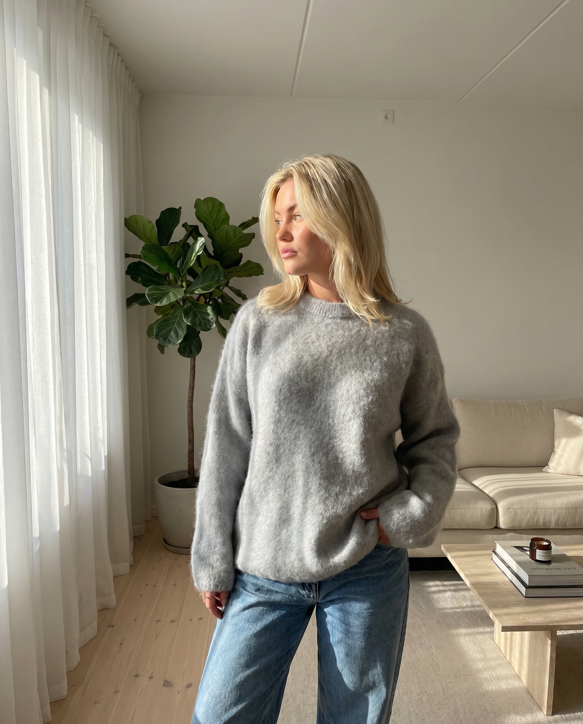 Women's Oversized Mohair Blend Sweater