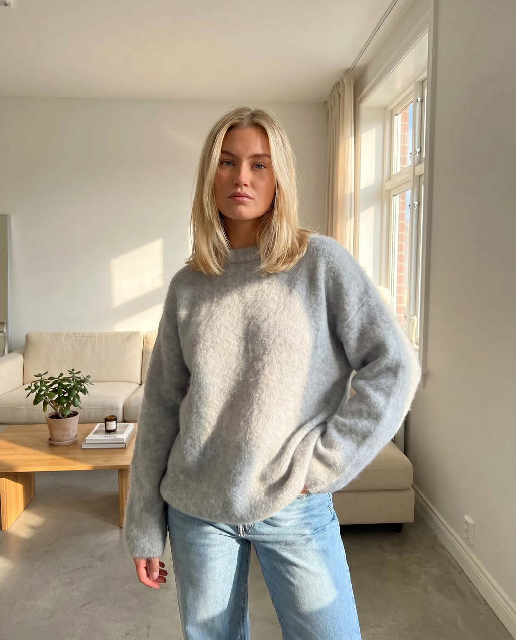 Women's Oversized Mohair Blend Sweater