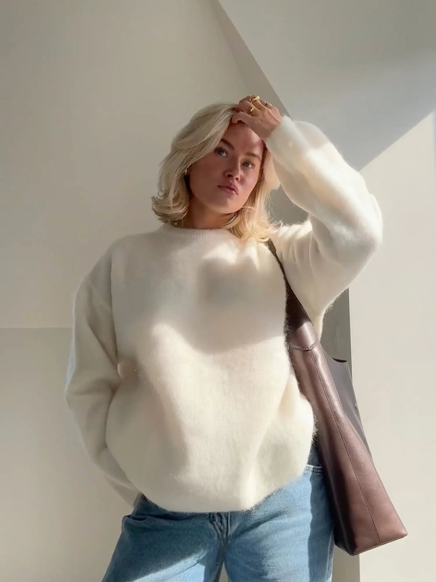 Women's Oversized Mohair Blend Sweater
