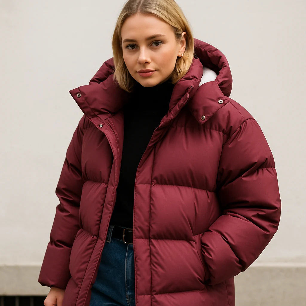Women's Padded Winter Coat with Hood