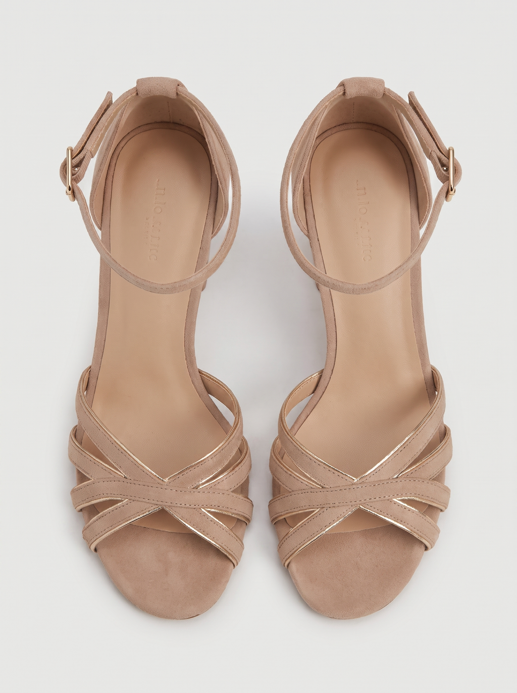 Women's Peep Toe High Heel Sandals with Suede Upper