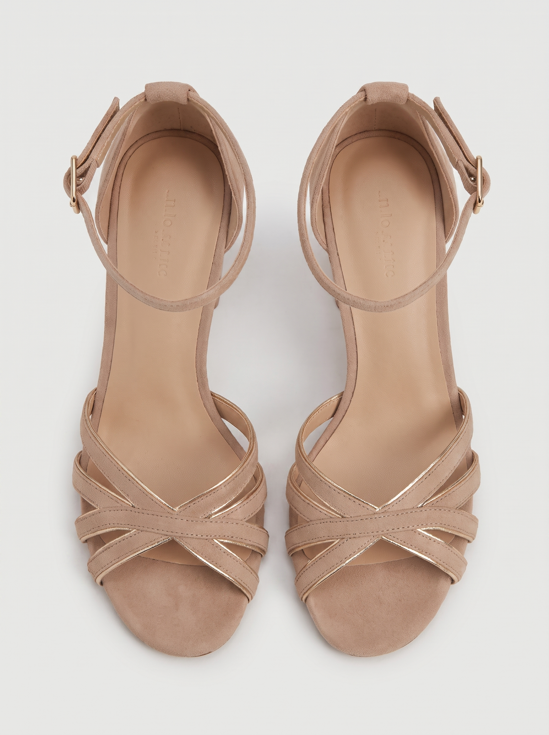 Women's Peep Toe High Heel Sandals with Suede Upper