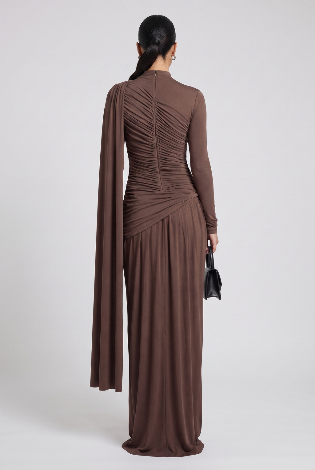 Women's Pleated Long Sleeve Formal Dress