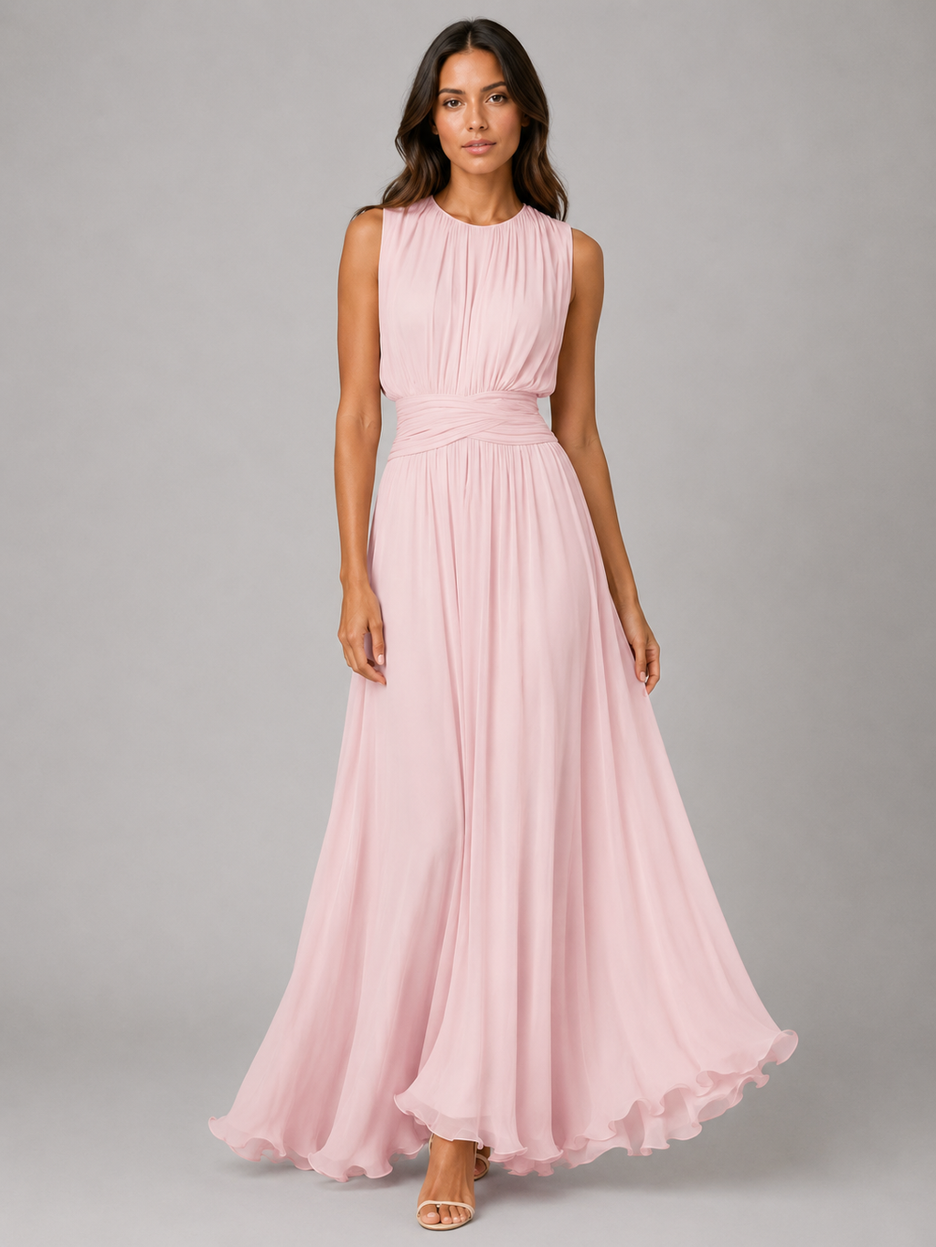 Women's Pleated Maxi Dress for Summer and Formal Occasions