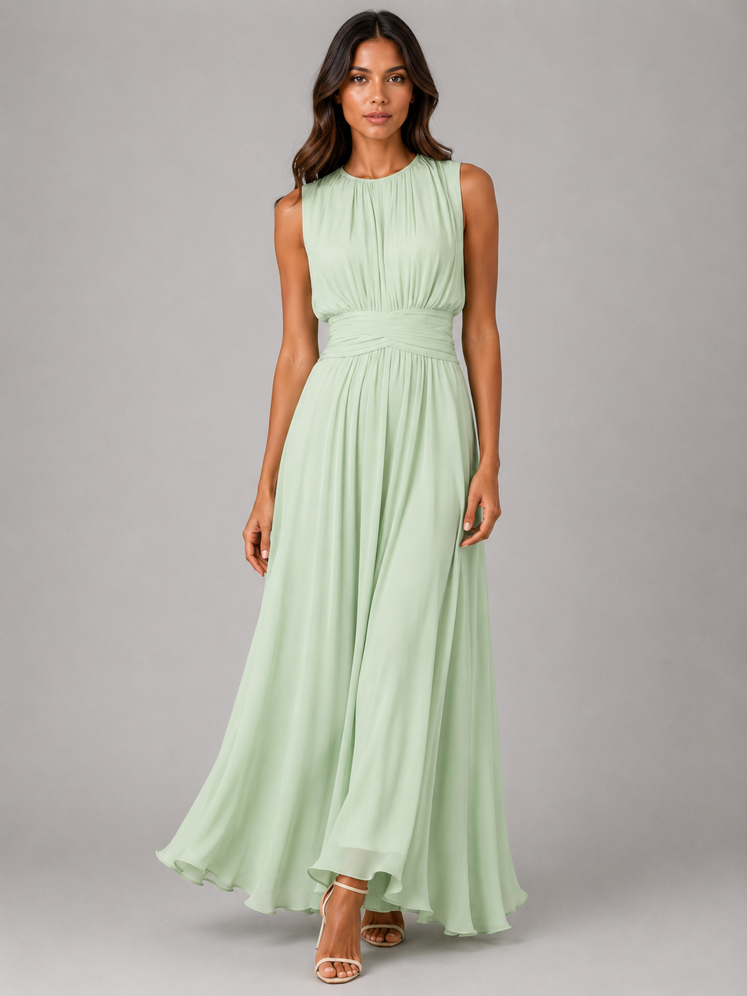 Women's Pleated Maxi Dress for Summer and Formal Occasions