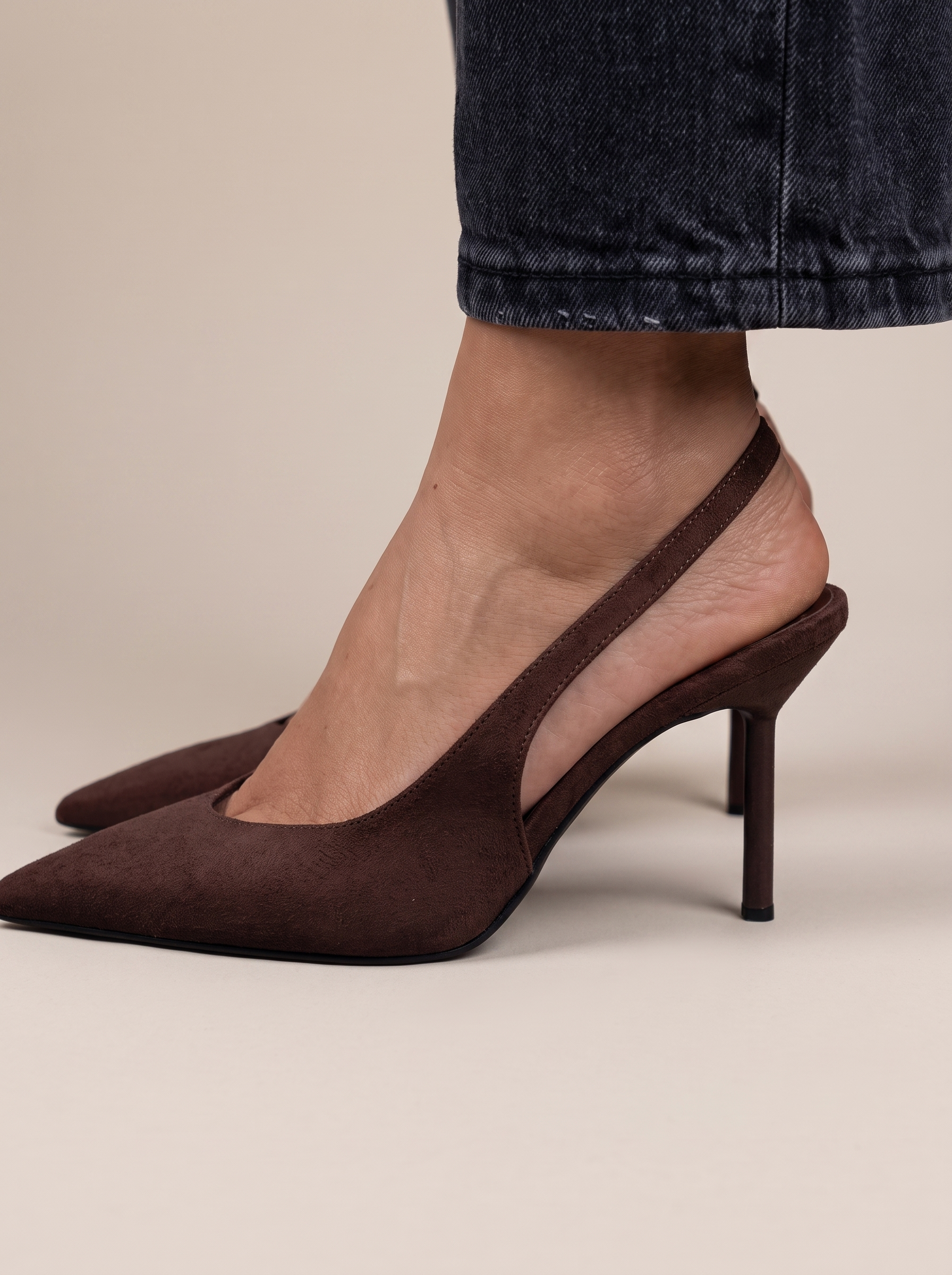Women's Pointed High Heels with Buckle Closure