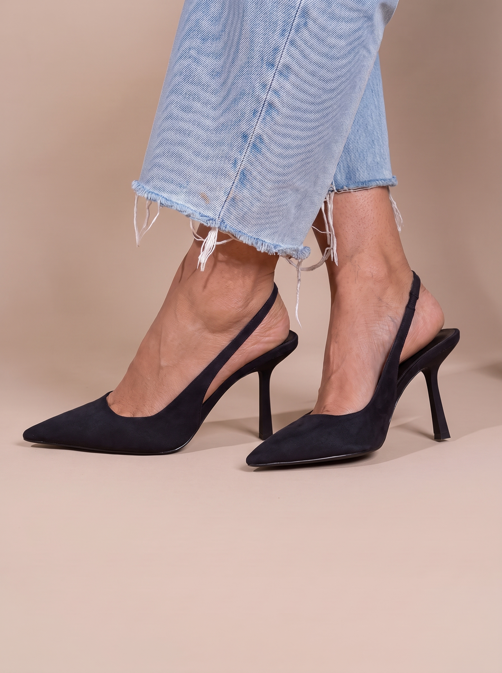 Women's Pointed High Heels with Buckle Closure