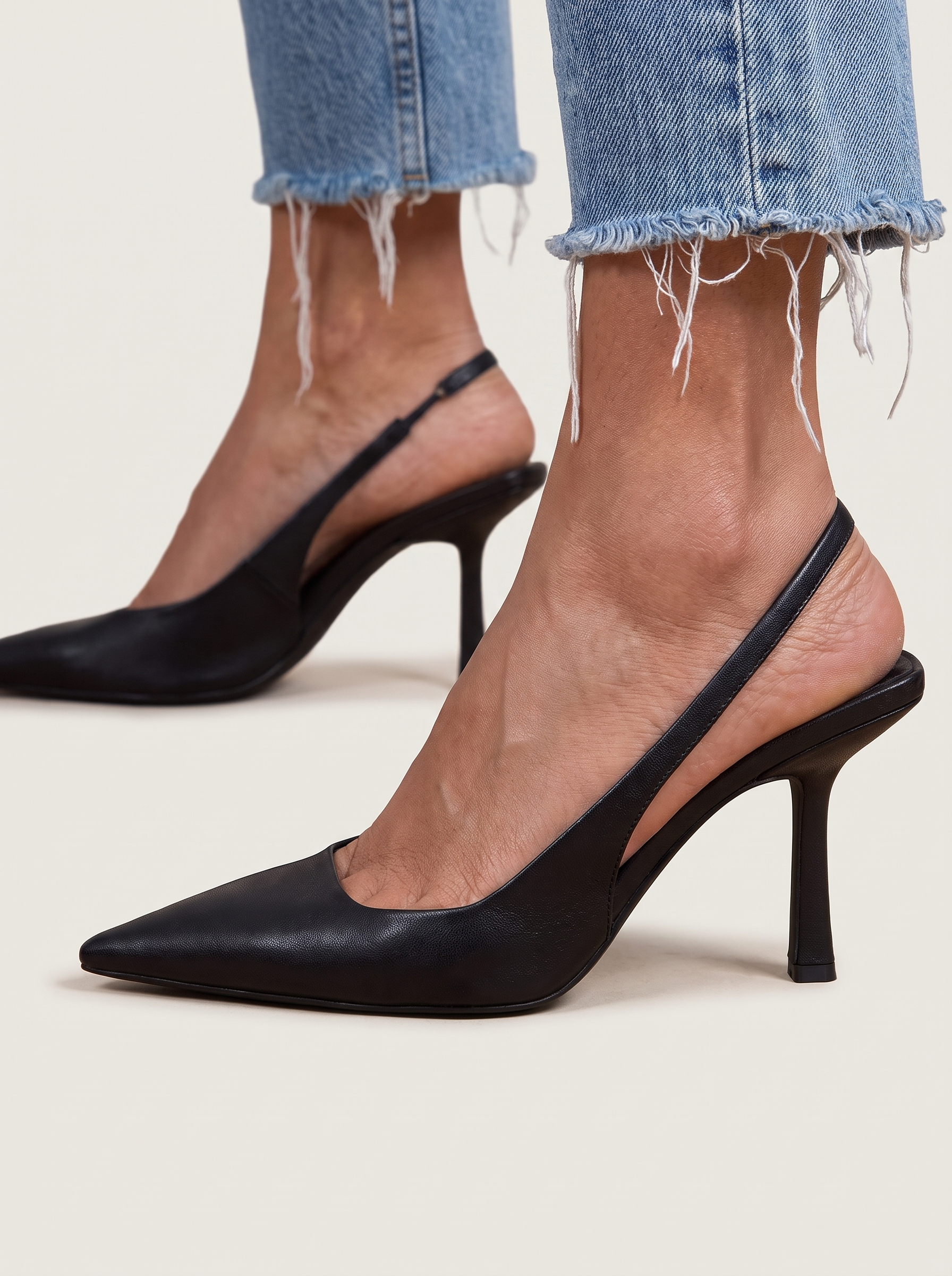 Women's Pointed High Heels with Buckle Closure