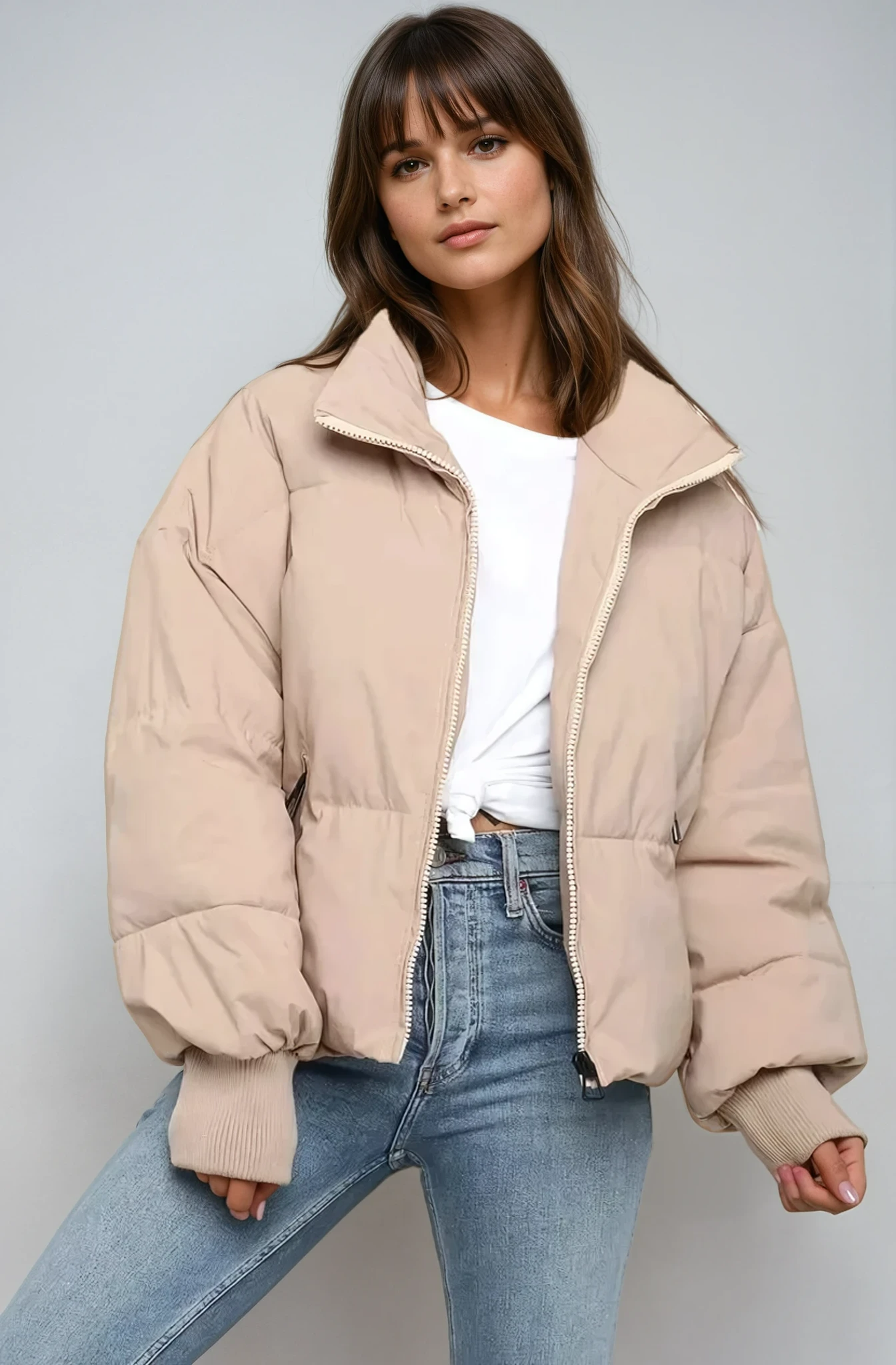 Women's Quilted Puffer Jacket for Winter Coats