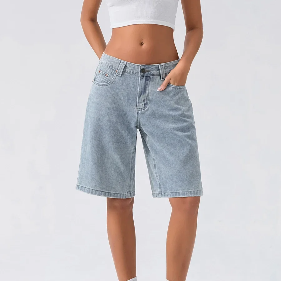 Women's Relaxed Denim Bermuda Shorts