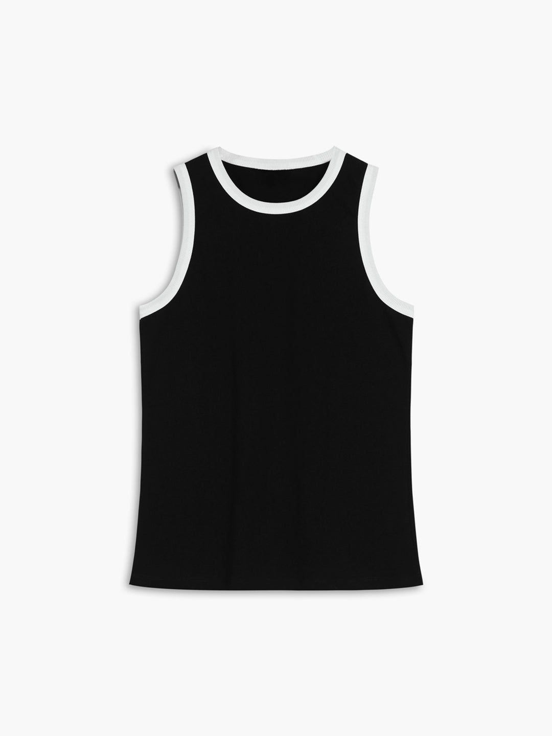 Women's Ribbed Contrast Trim Tank Top