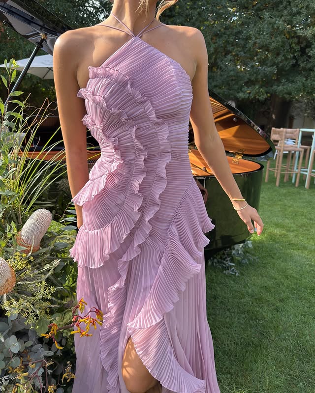 Women's Ruffle Maxi Dress for Summer Formal Events