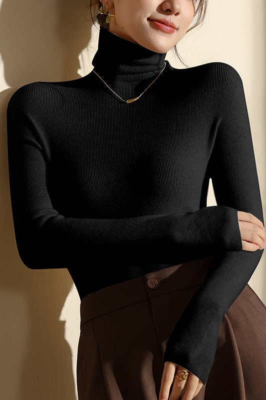 Women's Seamless High Neck Knit Top