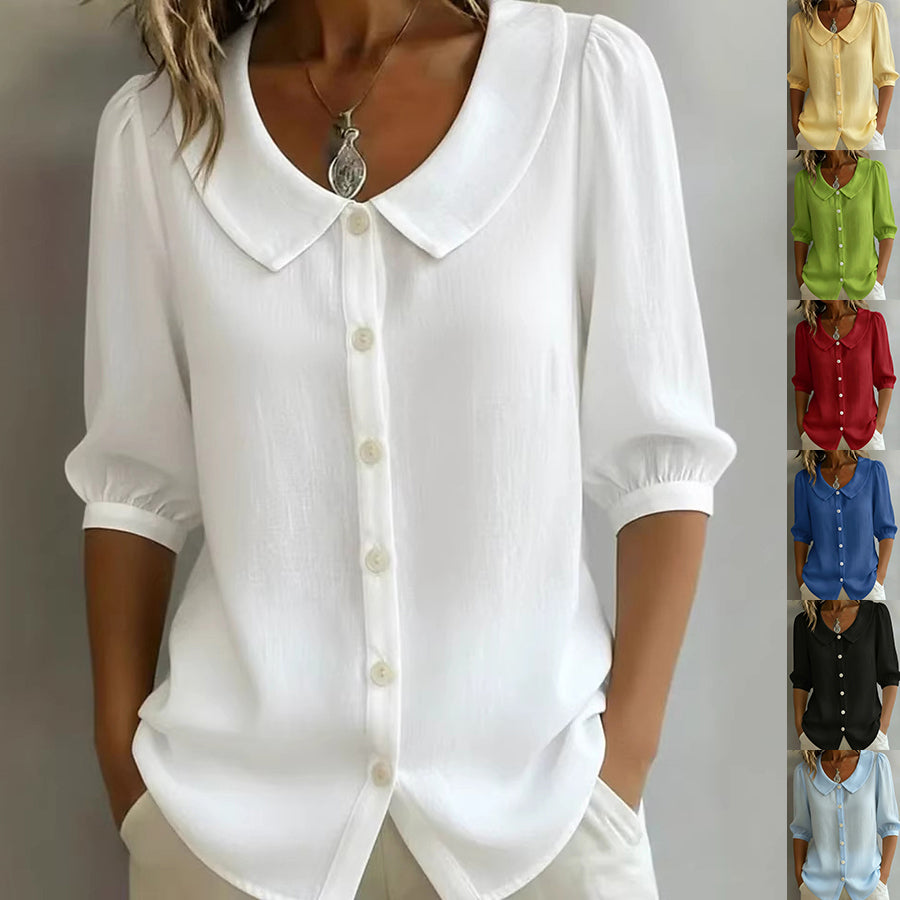 Women's Short Sleeve Blouse - Casual Summer Top