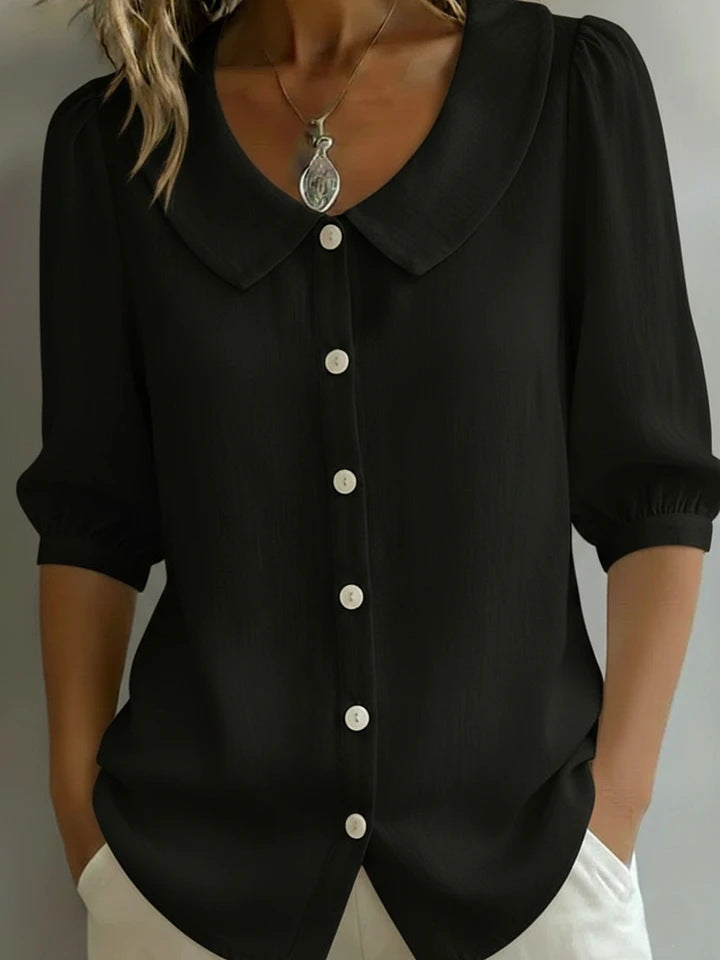 Women's Short Sleeve Blouse - Casual Summer Top