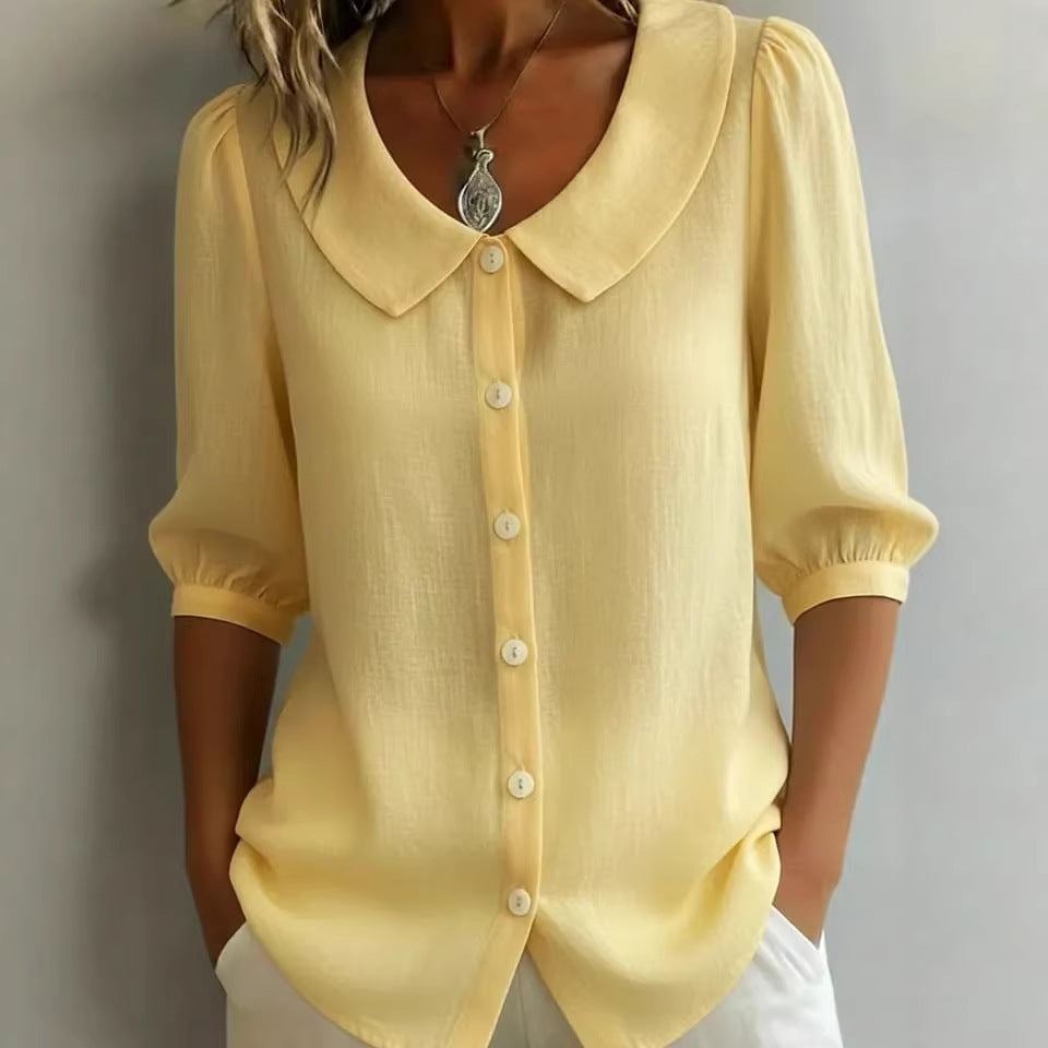 Women's Short Sleeve Blouse - Casual Summer Top