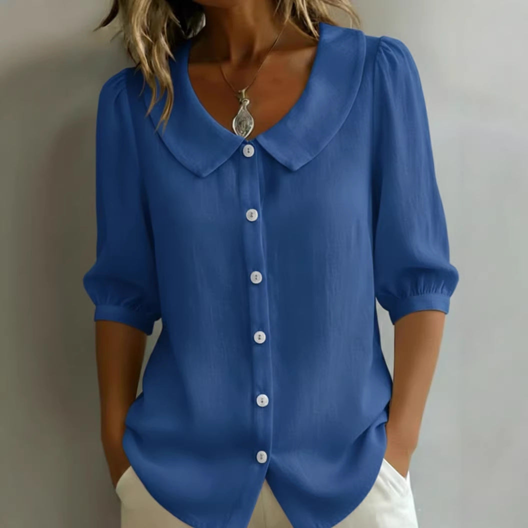 Women's Short Sleeve Blouse - Casual Summer Top
