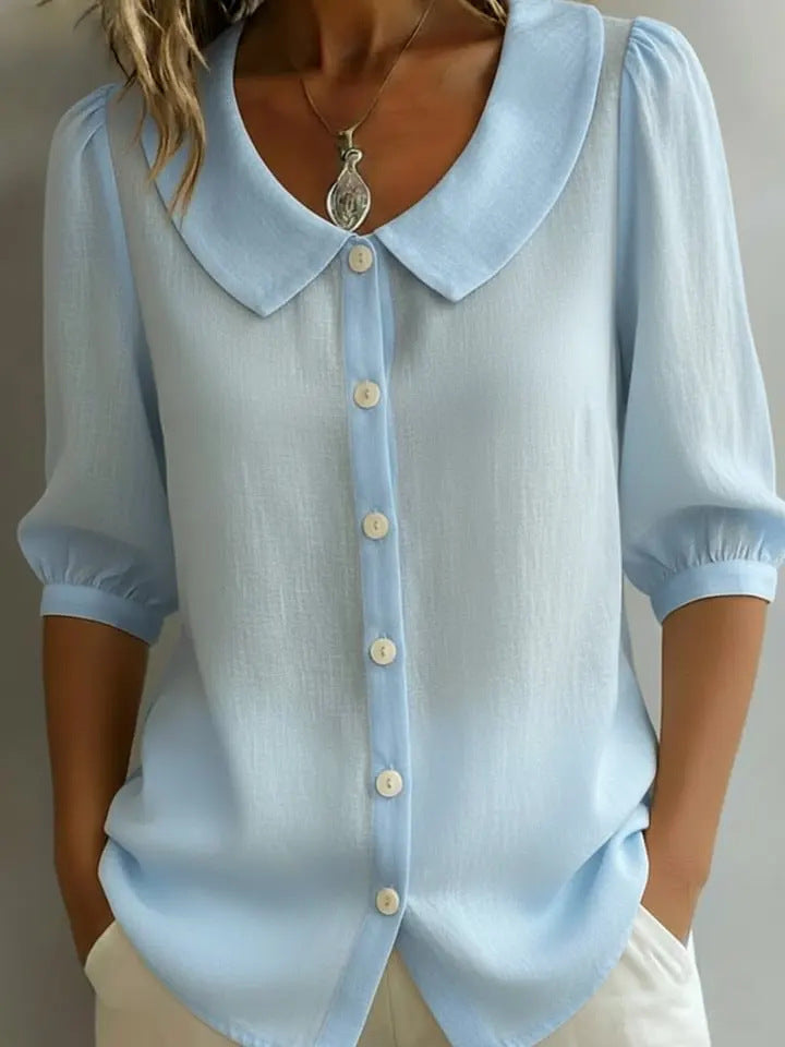 Women's Short Sleeve Blouse - Casual Summer Top