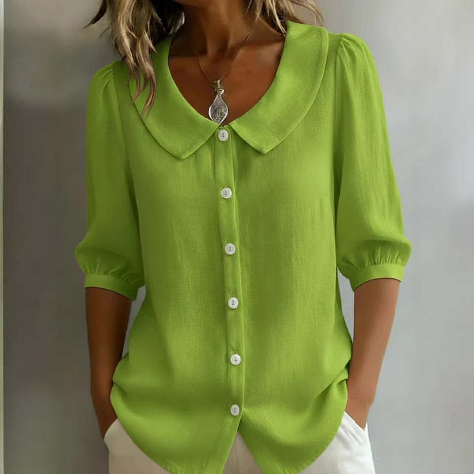 Women's Short Sleeve Blouse - Casual Summer Top