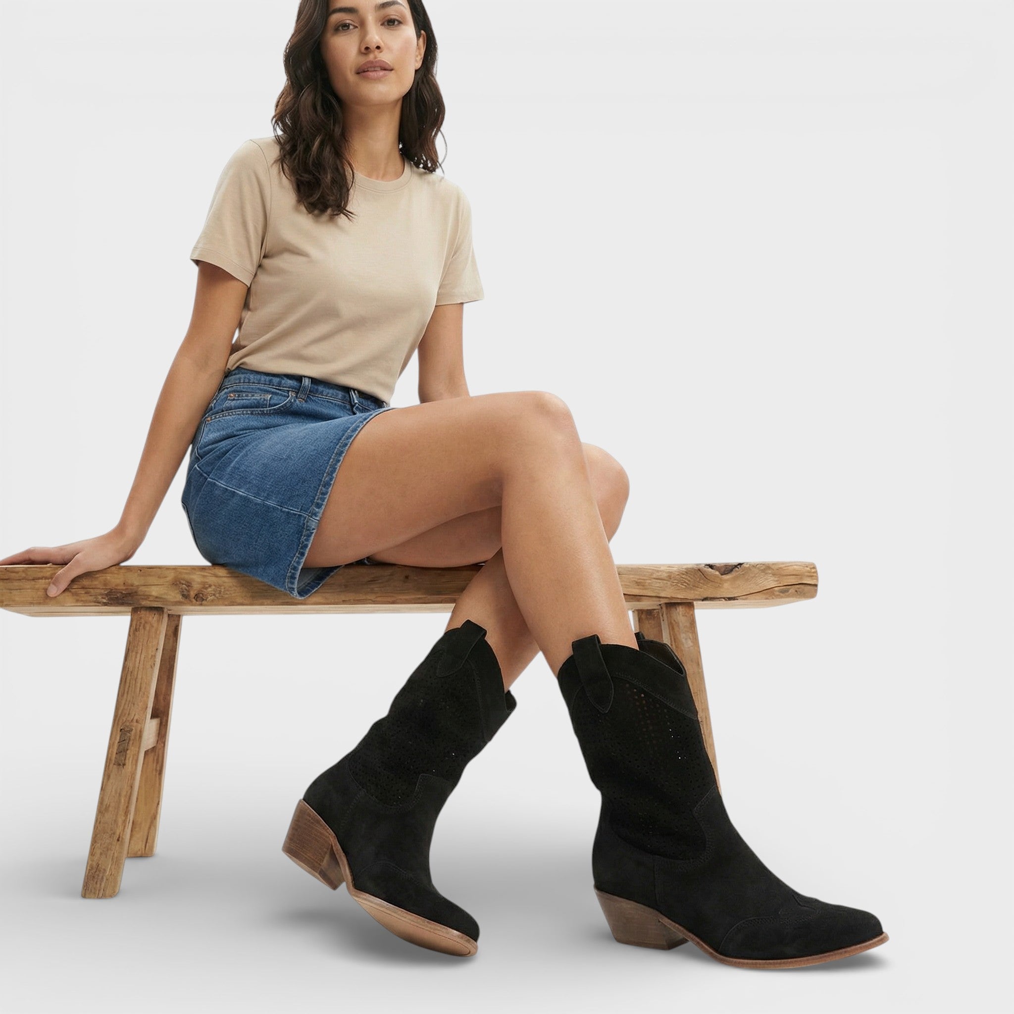 Women's Side Zipper Cowgirl Boots