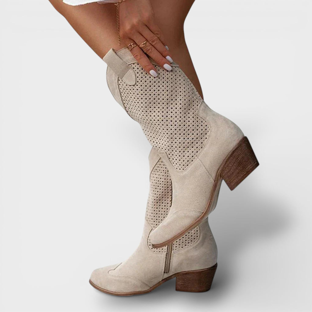 Women's Side Zipper Cowgirl Boots