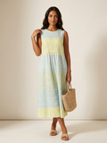 Women's Sleeveless Printed Midi Dress for Summer