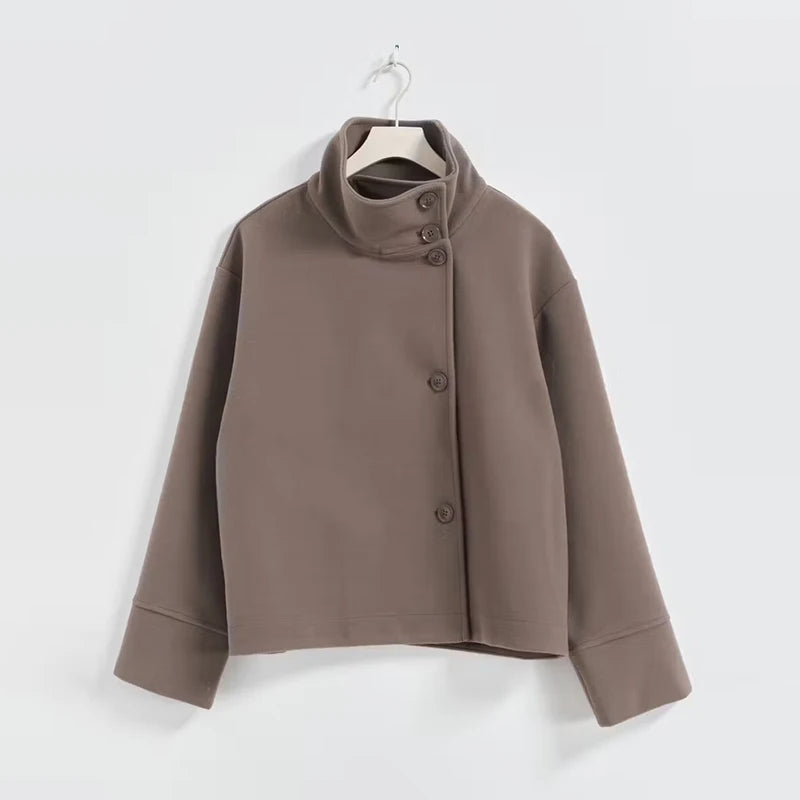Women's Stand Collar Pea Coat