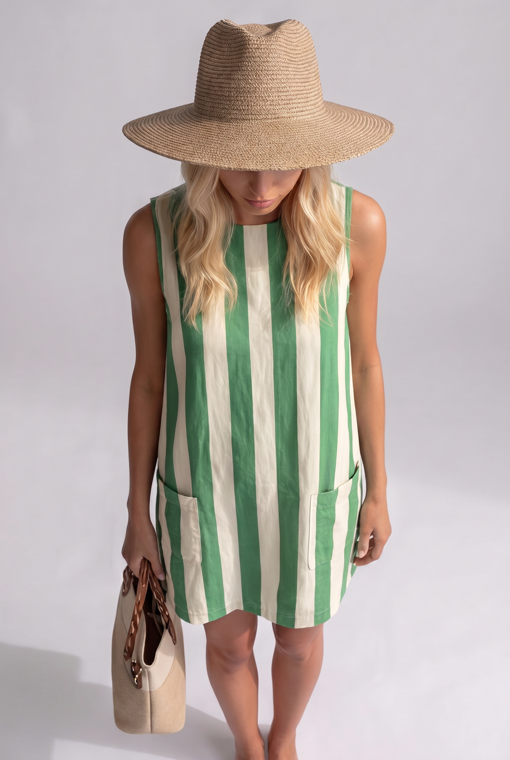 Women's Striped Sleeveless Summer Dress