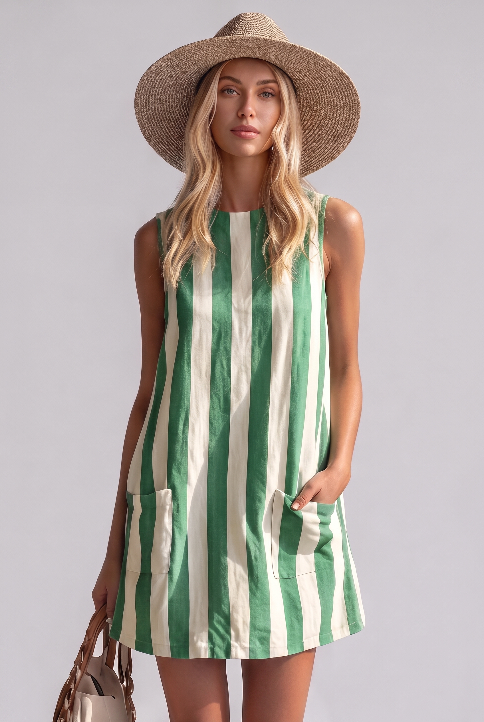 Women's Striped Sleeveless Summer Dress