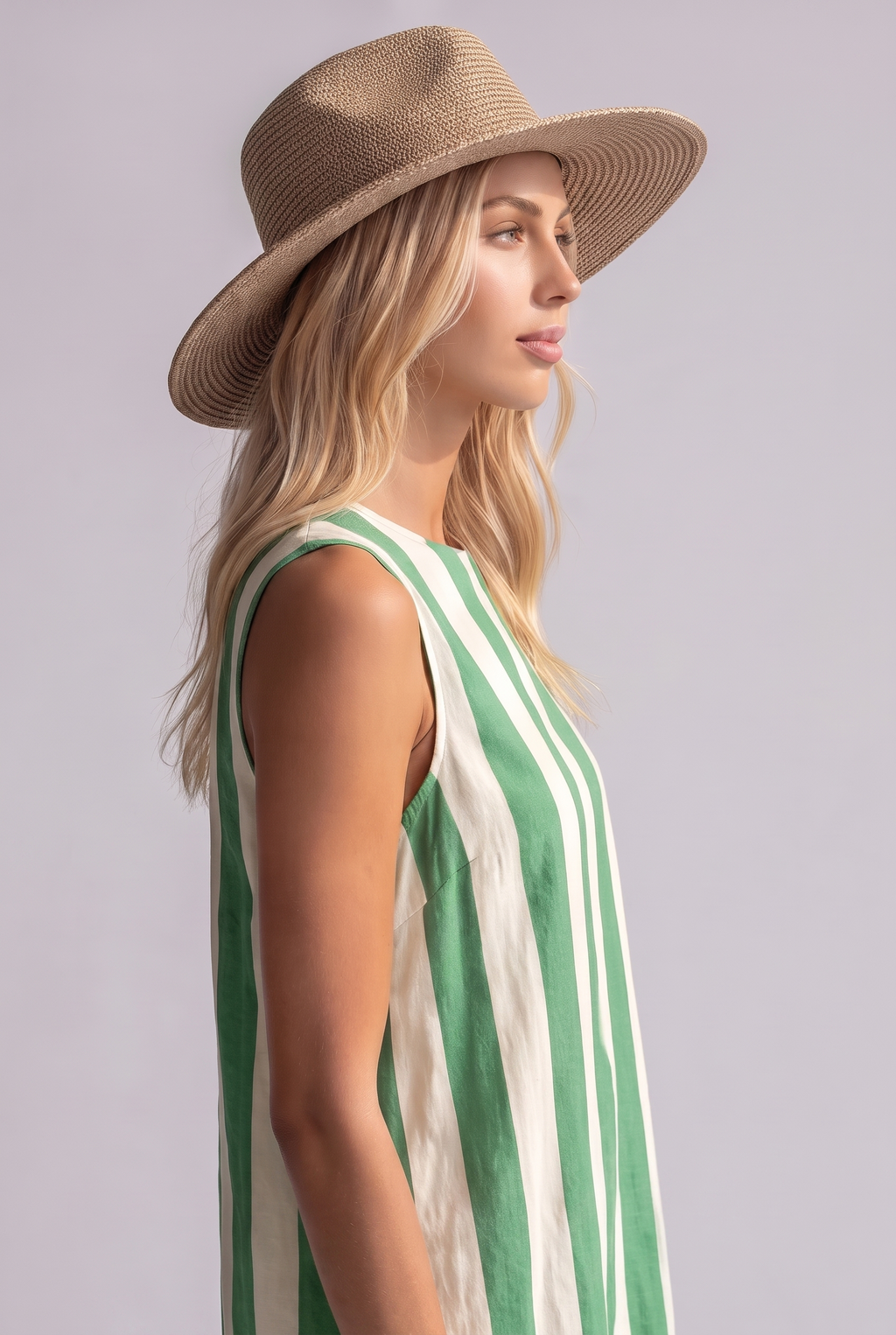 Women's Striped Sleeveless Summer Dress