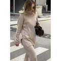 Women's Turtleneck Sweater with Side Slits