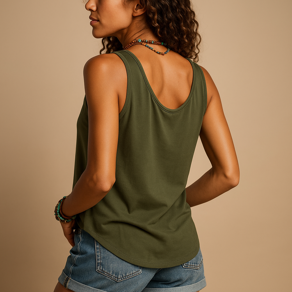 Women's V-Neck Sleeveless Tank Top - Stylish Going Out Top