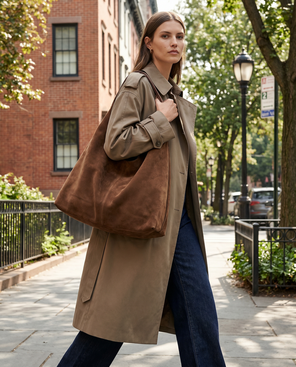 Women's Vegan Suede Tote Bag