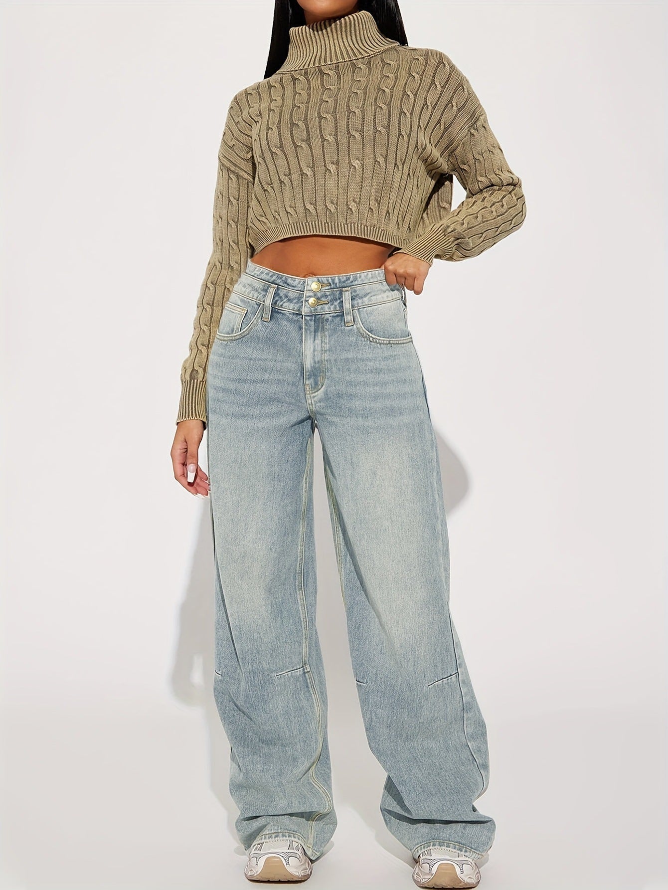 Women's Vintage Look Wide-Leg Jeans