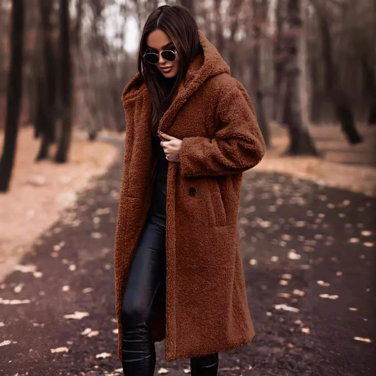 Women's Warm Fall Coat with Pockets
