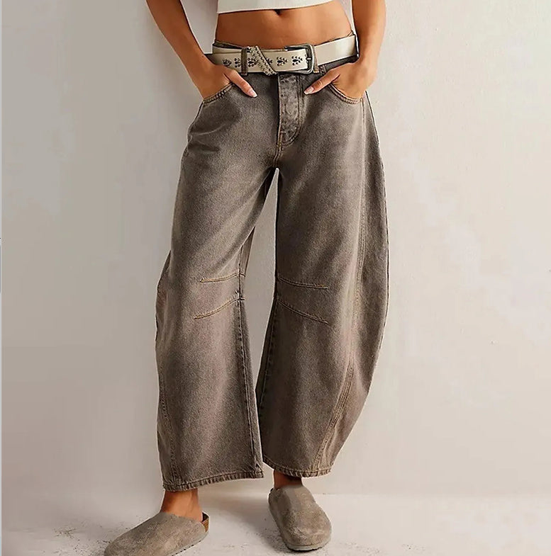Women's Wide Leg Mid-Rise Denim Jeans