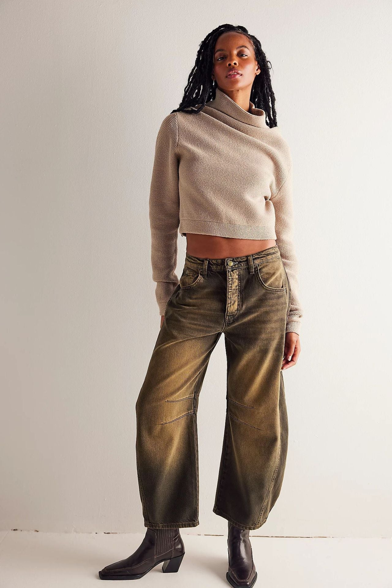 Women's Wide Leg Mid-Rise Denim Jeans