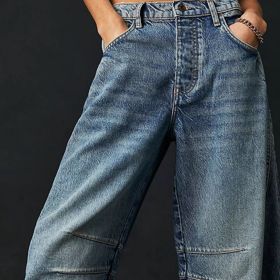 Women's Wide Leg Mid-Rise Denim Jeans