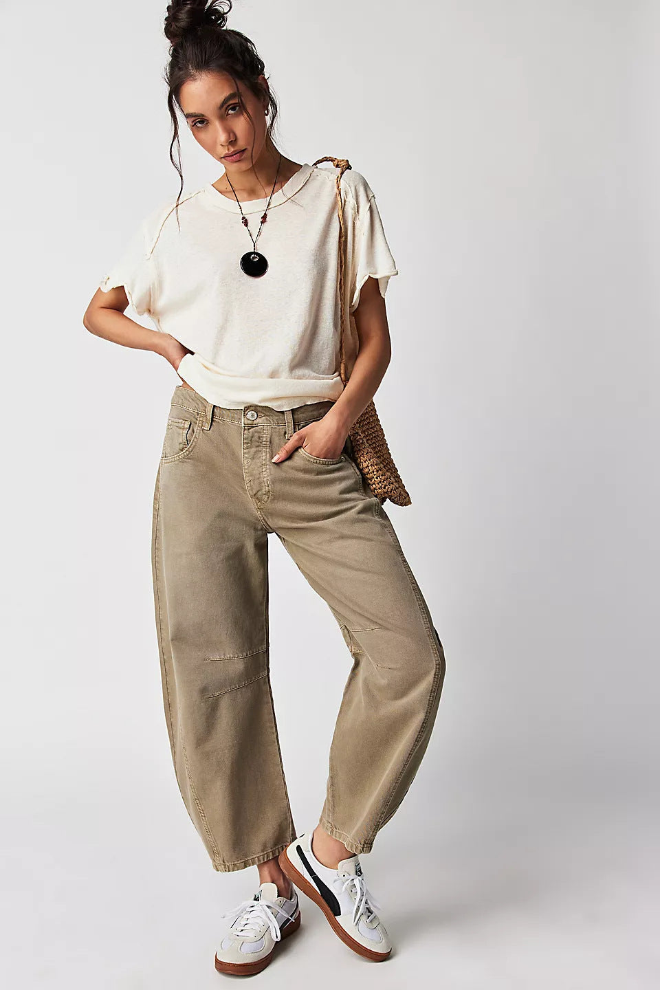 Women's Wide Leg Mid-Rise Denim Jeans