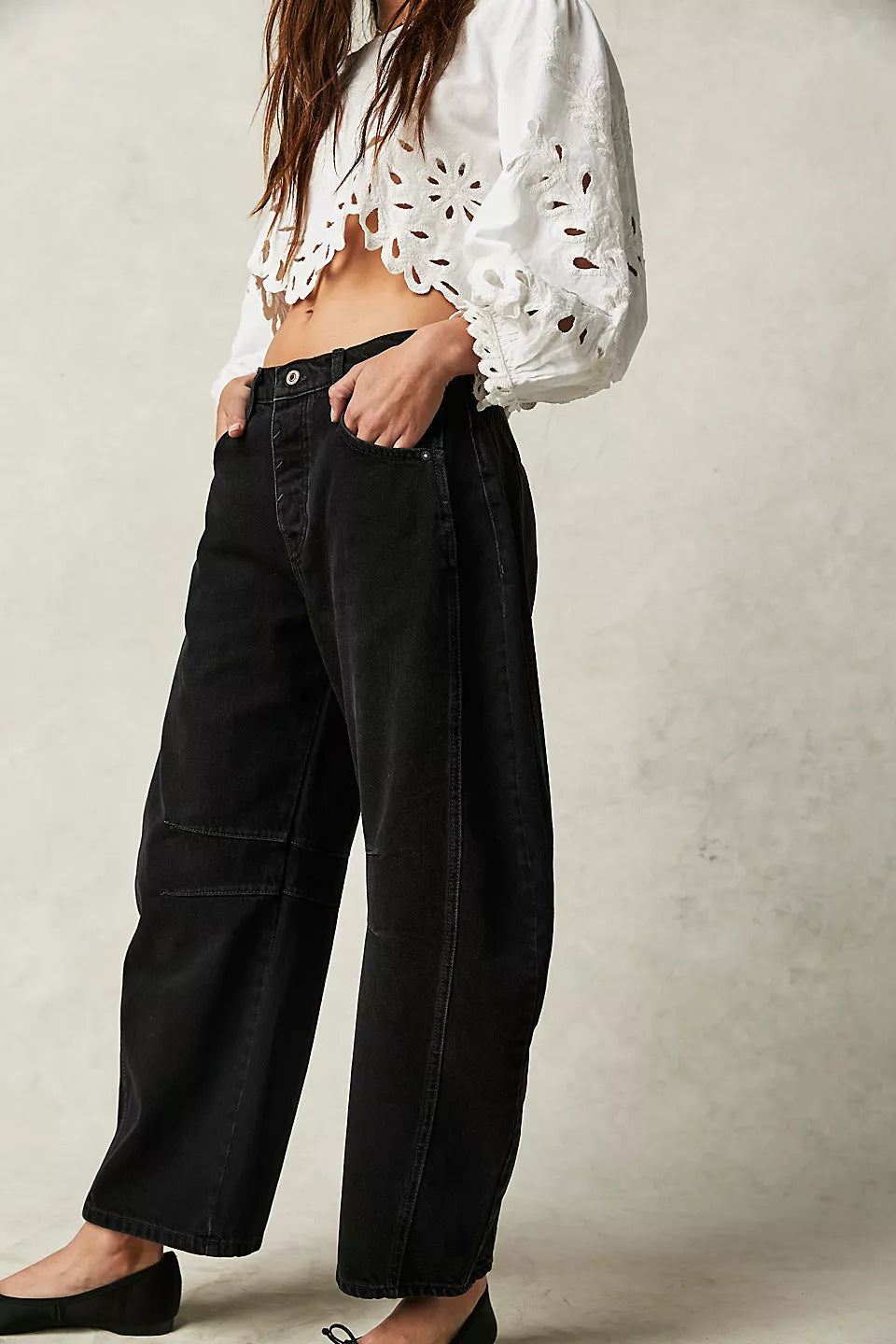 Women's Wide Leg Mid-Rise Denim Jeans