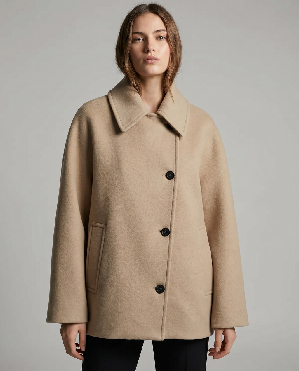 Women's Wool-Blend Short Coat Jacket for Winter