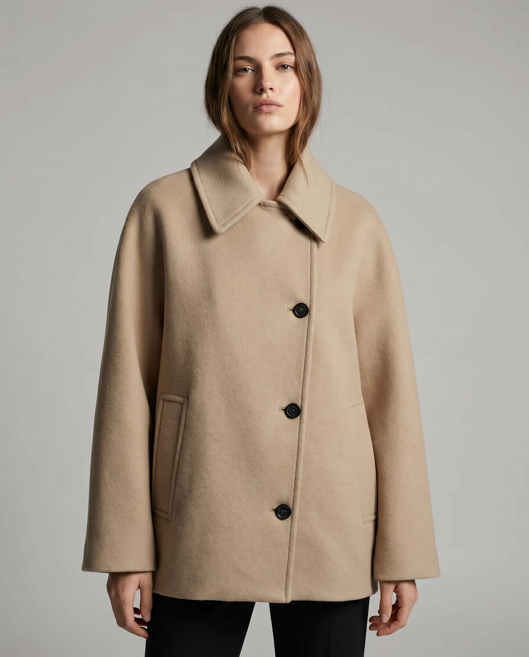 Women's Wool-Blend Short Coat Jacket for Winter