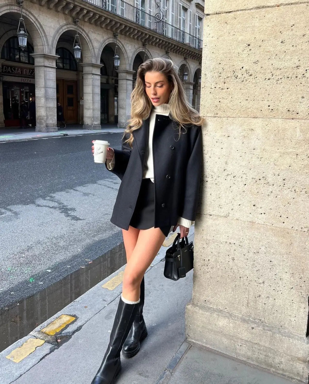 Women's Wool-Blend Short Coat Jacket for Winter
