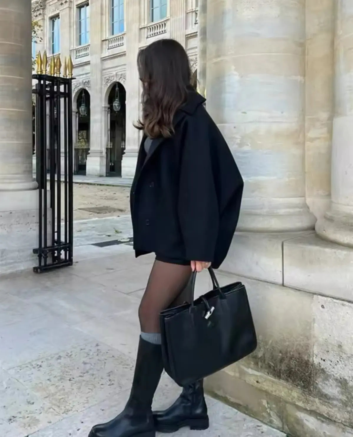 Women's Wool-Blend Short Coat Jacket for Winter